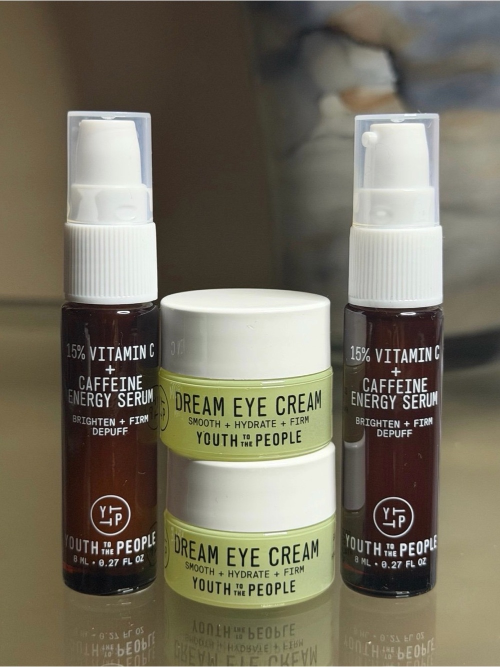 Dream Eye Cream x2 & Vitamin C + Caffeine Energy Serum x2 Set
